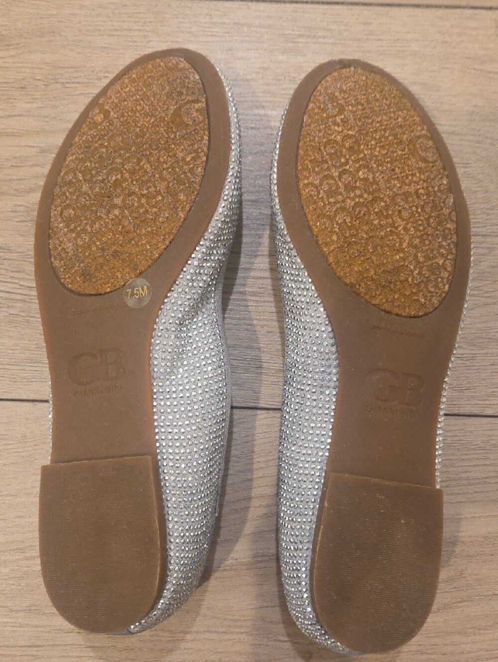 Silver Rhinestone Ballet Flats - Picture 4 of 5